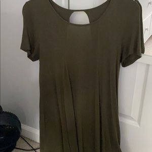 lightly worn olive green t-shirt dress